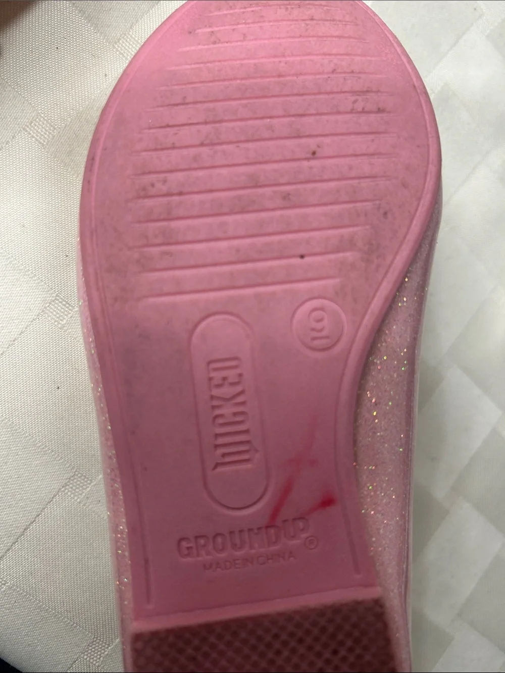 Groundup “Wicked” Pink Glitter Butterfly Slip-On Flats for Kids